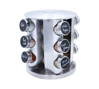 Buckingham Stainless Steel Rotating Spice & Herb Rack Including 12 Glass Jars