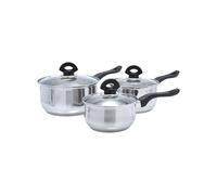 BUCKINGHAM Stainless Steel Saucepan Set with Glass lid Durable Stylish & Versatile