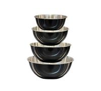 Buckingham Stainless Steel Set Of 4 Mixing Bowls Black