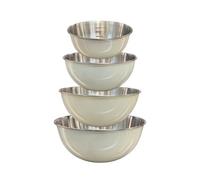 Buckingham Stainless Steel Set Of 4 Mixing Bowls Cream