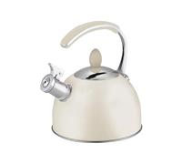 Buckingham Stove Top Whistling Kettle Matt Cream Classic Design Durable Stainless Steel Teapot for All Hob Types Including Induction 2 Litre by Buckingham