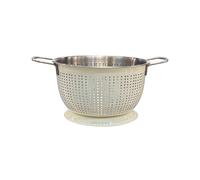 Buckingham Tropical Deep Colander Strainer Stainless Steel Kitchen Sieve for Rice Pasta Spaghetti Noodles Vegetables & Fruits Footed Base 3.6 Litre 23 cm