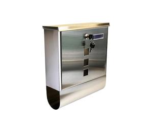 Buckingham Wall Mounted Large Mailbox Viewing Window Name Holder Stainless Steel Letter Post Box with Extra Newspaper Slot Easy Assembly