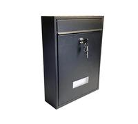 Buckingham Wall Mounted Large Steel Lockable Mail, Post, Letter Box, Weather Resistant, Black