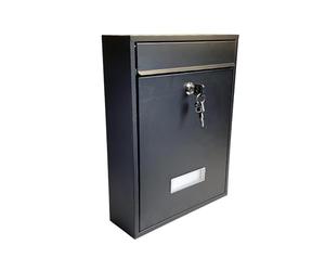 Buckingham Wall Mounted Large Steel Lockable Mail, Post, Letter Box, Weather Resistant, Black