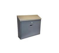 Buckingham Large Mail Post Box Grey Wall Mounted Lockable Premium Steel Outdoor Letter Box with Name Slot Weatherproof Easy to Install for Homes Flats 36 cm (Grey)