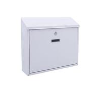 Buckingham Wall Mounted Large Steel Lockable Mail, Post, Letter Box, Weather Resistant White