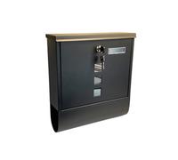 Buckingham Wall Mounted Lockable Post Box Black Steel Mailbox