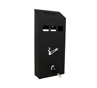 Buckingham Wall Mounted Outdoor Cigarette Bin, Ashtray , Ash Bin, Heavy Duty Ashtray , Pubs , Clubs, Office, Home , Luminous Cigarette Motif, Smoking, Lockable, Slimline, Premium Quality -