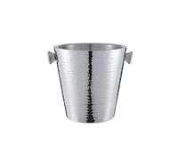 Buckingham Double Wall Stainless Steel Insulated Champagne / Wine Bottle Bucket 22.5 Cm / 4.8 Litre, Hammered Effect, Silver