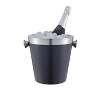 Buckingham Wine Bottle Cooler Stainless Steel Champagne Bucket Double Wall Insulated Chiller Elegant Ice Bucket for Parties Tabletop 22 cm 4.8 litres (Black Finish)