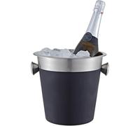 Buckingham Wine Bottle Cooler Stainless Steel Champagne Ice Bucket Elegant Drinks Chiller for Parties Weddings Catering & Home Use 21.5 cm 4.8 litres (Black Finish)