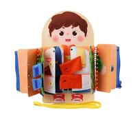 Buckle Board Learning Toy, Life Skills Activity Board, Portable Wood Design for Preschool Training, Fine Motor Skills Development, Classroom Accessory, Home Daycare Tool for Kids