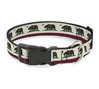 Buckle-Down 15-26" California Flag Weathered White Plastic Clip Collar, Large
