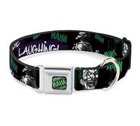 Buckle Down 15-26" "JKK-HAHA Stacked Full Color Black/Gray/Green Dog Collar, Large
