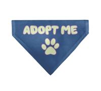 Buckle-Down Adopt Me Text and Paw Black Lavender Ivory Slip On Collar Bandana Only