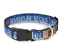 Buckle Down Adventure Is Out There/Carl On Porch/Flying House/Balloons Plastic Clip Collar, Large/15-26