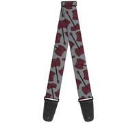 Buckle-Down Cartoon Network Guitar Strap, Adventure Time Marcelines Axe Bass Scattered Gray, 2 Inches Wide, Grey, 2" Wide - 29-54" Length