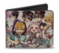 Buckle-Down After-School Hanako-Kun Wallet, Bifold, After School Hanako Kun 13 Character Poses Stacked White, Vegan Leather