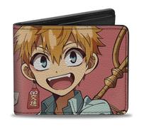 Buckle-Down After-School Hanako-Kun Wallet, Bifold, After School Hanako-Kun Kou and Nene Smiling Pose Pink, Vegan Leather