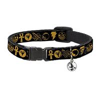 Buckle Down B Adam Justice Society2, Breakaway Cat Collar with Bell, Plastic Clip, Easy Adjustable, 8.5 to 12"-0.5" Wide