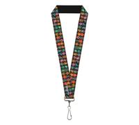 Buckle-Down Baldur's Gate III Lanyard | Baldurs Gate III Spells Icon Mini Blocks Multi Color 1in Wide Stretchy ID Badges Keys