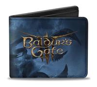 Buckle-Down Baldur's Gate III Wallet, Bifold, Baldurs Gate III Nautiloid Ship Scene and Title Logo, Vegan Leather
