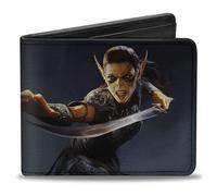 Buckle-Down Baldur's Gate III Wallet, Bifold, Baldurs Gate LaeZel Sword Pose and Title Logo, Vegan Leather