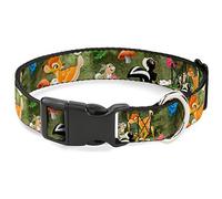 Buckle-Down Bambi & Friends Scene Plastic Clip Collar, Narrow Medium/7-13