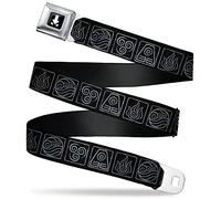 Buckle-Down Belt Seatbelt Buckle Avatar the Last Airbender Bending Elements Icons Black Gray Mens Womens Kids Adjustable, Avatar: the Last Airbender, 1.5" Wide - Fits Pant Size 32-52
