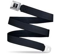 Buckle-Down Belt, Seatbelt Buckle Reclaimed Black Panel, Ford Mustang, 1.5" Wide - Fits Pant Size 44-63