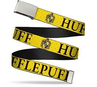 Buckle-Down Boys Belt, Harry Potter Hufflepuff & Crest Yellow/Black, 4 cm Breit / 42 cm Hosen Größe