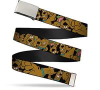 Buckle-Down Boy's Buckle-down Web Scooby Doo 1.25" Belt, Scooby Doo Stacked C/U Black, 1.25 Wide - Fits up to 42 Pant Size UK