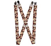 Buckle-Down Boys' Suspenders-Tasmanian Devil Expressions Brown, Multicolor, One Size
