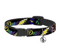 Buckle-Down Breakaway Cat Collar - Grateful Dead Script w/Bears & Skeletons Black/Multi Color