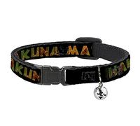 Buckle-Down Breakaway Cat Collar - HAKUNA MATATA Black/Lion King Scenes - 1/2" Wide - Fits 8-12" Neck - Medium
