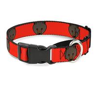 Buckle-Down Brown Bear Repeat Orange Martingale Dog Collar, 1" Wide-Fits 15-26" Neck-Large