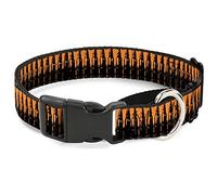Buckle-Down Bullets2 Orange/Black Martingale Dog Collar, 1" Wide-Fits 11-17" Neck-Medium