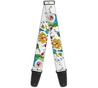 Buckle-Down Cartoon Network Guitar Strap, Adventure Time Jake and Finn Open Pack Pose White, 2 Inches Wide, White, 2" Wide - 29-54" Length