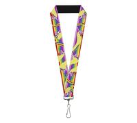 Buckle-Down Cartoon Network Lanyard, Adventure Time Lady Raincorn Poses Stripe Rainbow, Elastic, Multicolor, 44" x 1"