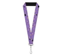 Buckle-Down Cartoon Network Lanyard, Adventure Time Lumpy Space Princess Expression Stack Lavender, Elastic, Purple, 44" x 1"