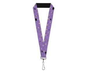 Buckle-Down Cartoon Network Lanyard, Adventure Time Lumpy Space Princess Expression Stack Lavender, Elastic, Purple, 44" x 1"