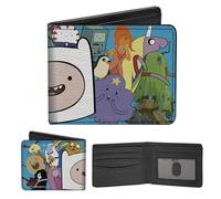 Buckle-Down Cartoon Network Wallet, Bifold, Adventure Time Finn Face Close Up and Friends Blue, Vegan Leather
