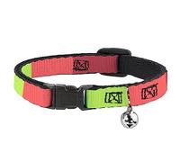 Buckle-Down Cat Collar, Breakaway Collar with Bell, Summer Essentials Color Block 8, 8.5 to 12 Inches 0.5 Inch Wide