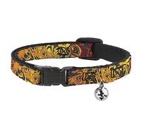 Buckle-Down Cat Collar, Breakaway Collar with Bell, Swirl Mix Gray Multi Color, 8.5 to 12 Inches 0.5 Inch Wide