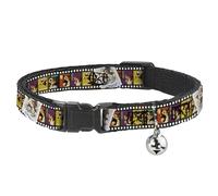 Buckle-Down Cat Collar Breakaway Gremlins Gizmo Filmstrip Poses Multi Color 8 to 12 Inches 0.5 Inch Wide