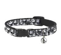 Buckle-Down Cat Collar Breakaway Nightmare Before Christmas Jack Scary Teddy Killer Duck2 8 to 12 Inches 0.5 Inch Wide