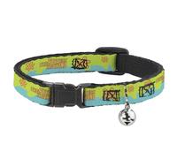 Buckle-Down Cat Collar Breakaway Scooby Doo The Mystery Machine Paint Job Green Aqua Orange 8 to 12 Inches 0.5 Inch Wide