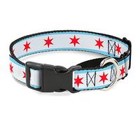 Buckle-Down "Chicago Flag" Martingale Dog Collar, 1" Wide-Fits 11-17" Neck-Medium