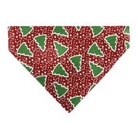 Buckle-Down Christmas Trees Stars Red White Green Black Slip On Collar Bandana Only
